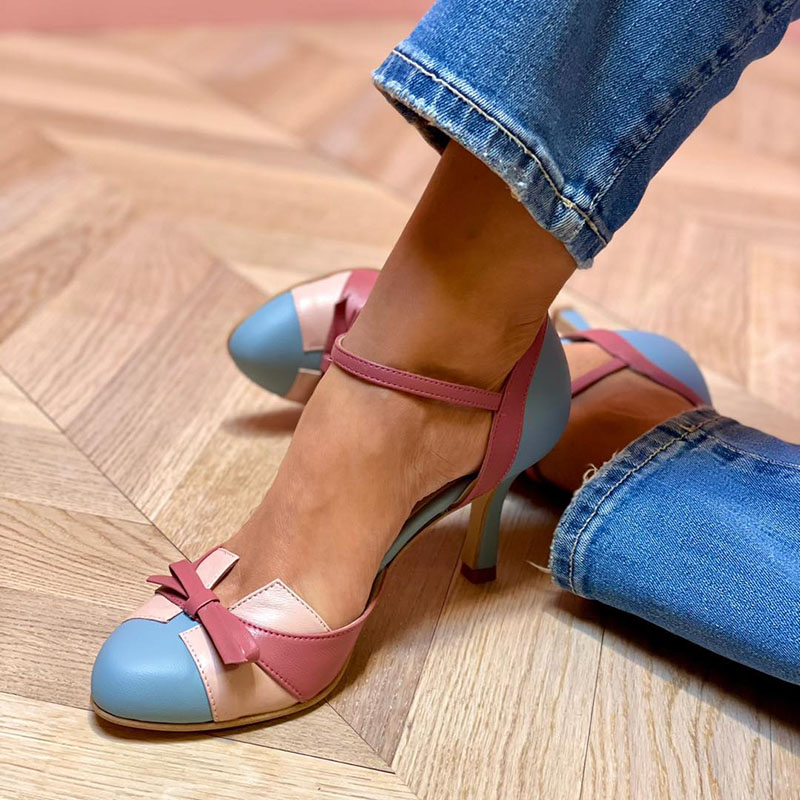 Bellarosa | Colorful sandals with knot and straps, with round toe
